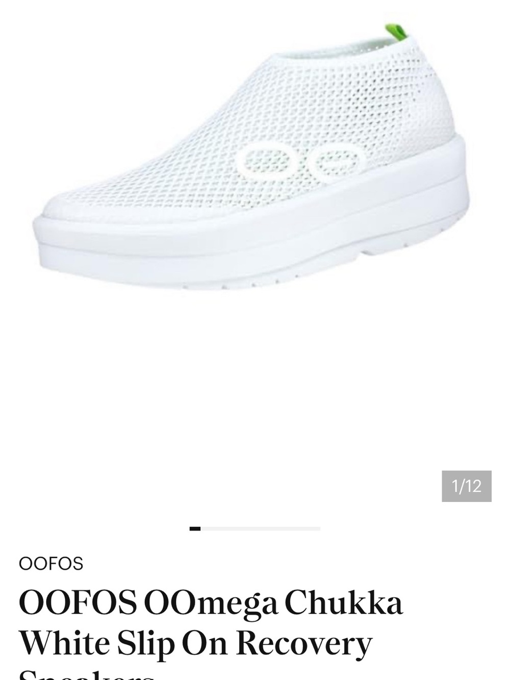 OOFOS OOriginal Slip-On Sneakers in White - Picture 9 of 9
